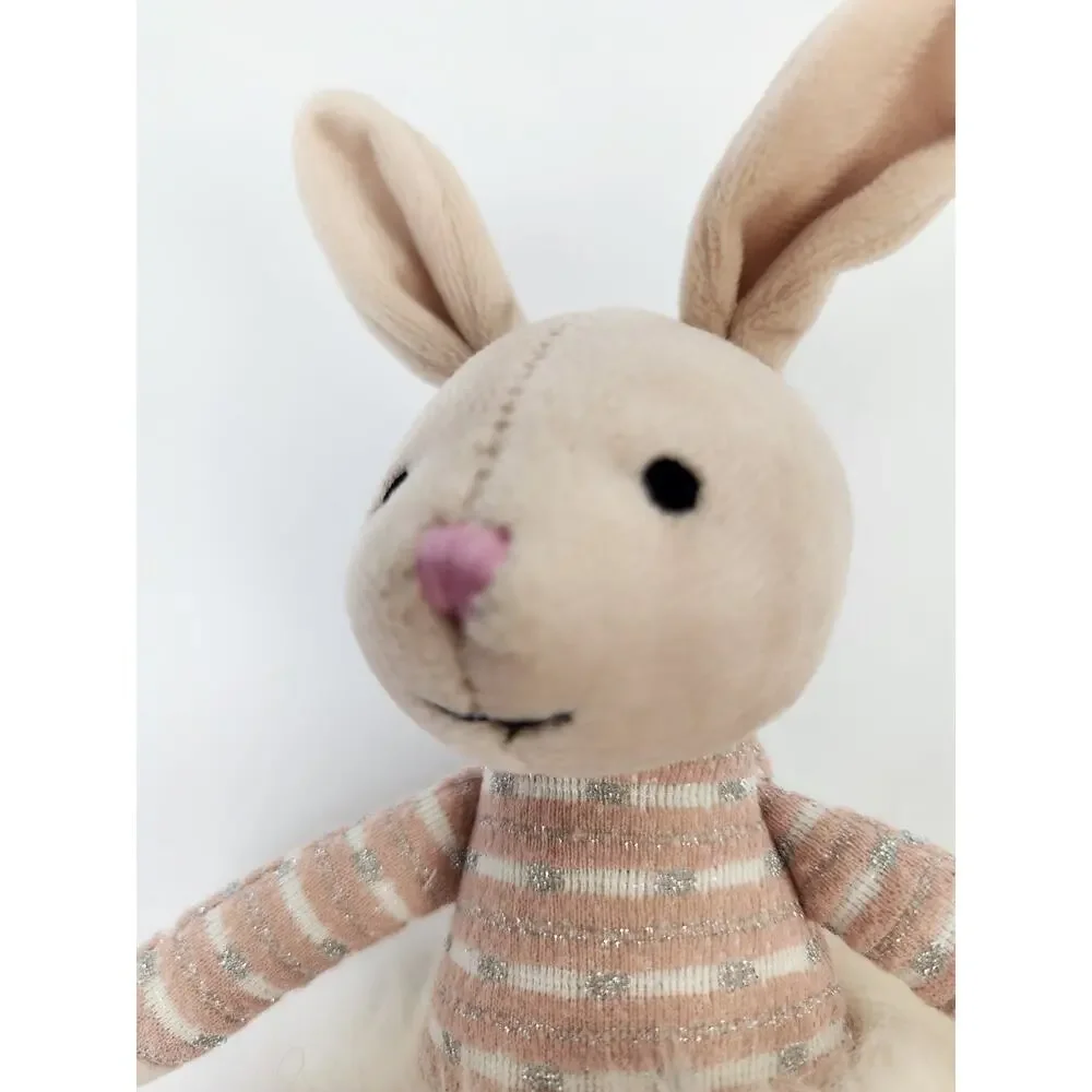 Jellycat Shimmer Stocking Bunny Pink & Silver White 8” Plush Stuffed Animal